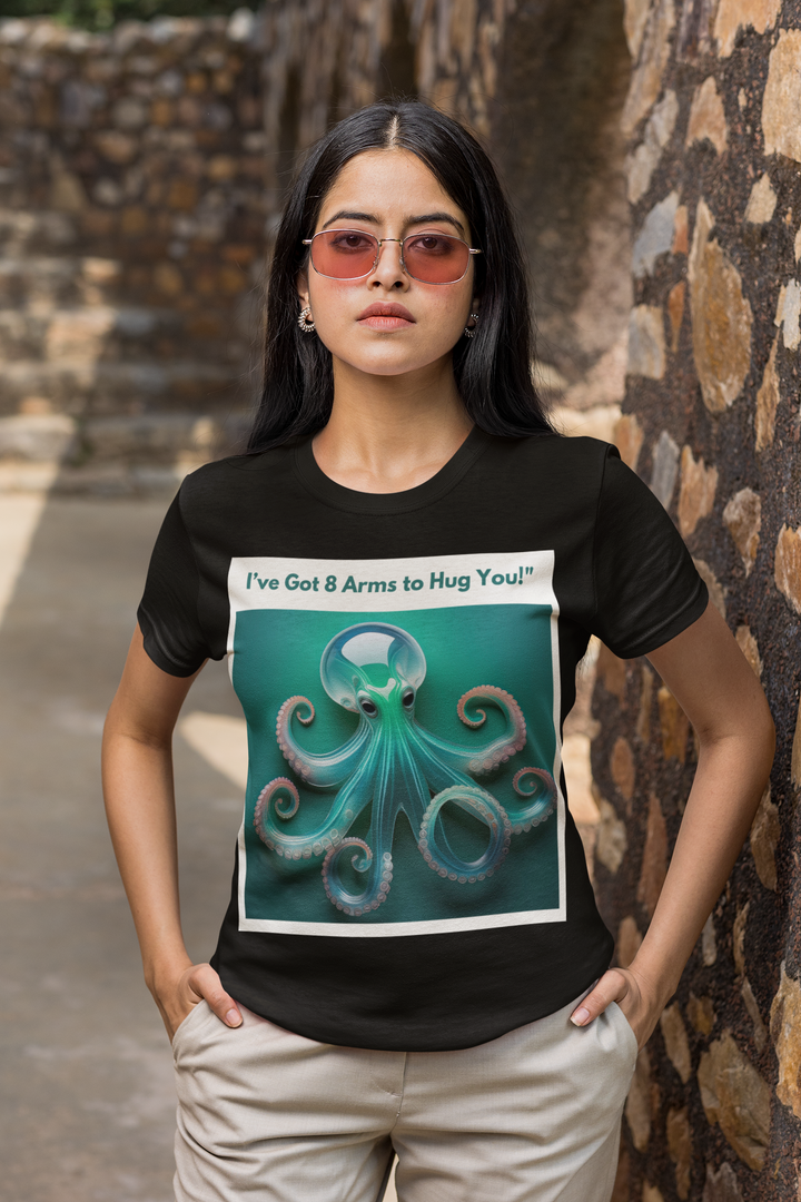 Glass Octopus T-shirt, Fragile looking - but strong and unbreakable, unisex, 5 colors, 8 sizes