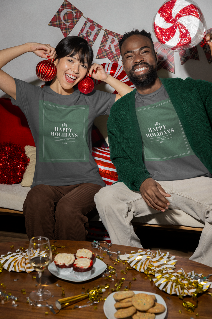 Happy Holidays T-shirt, Unisex, Christmas, 6 colors, 8 sizes