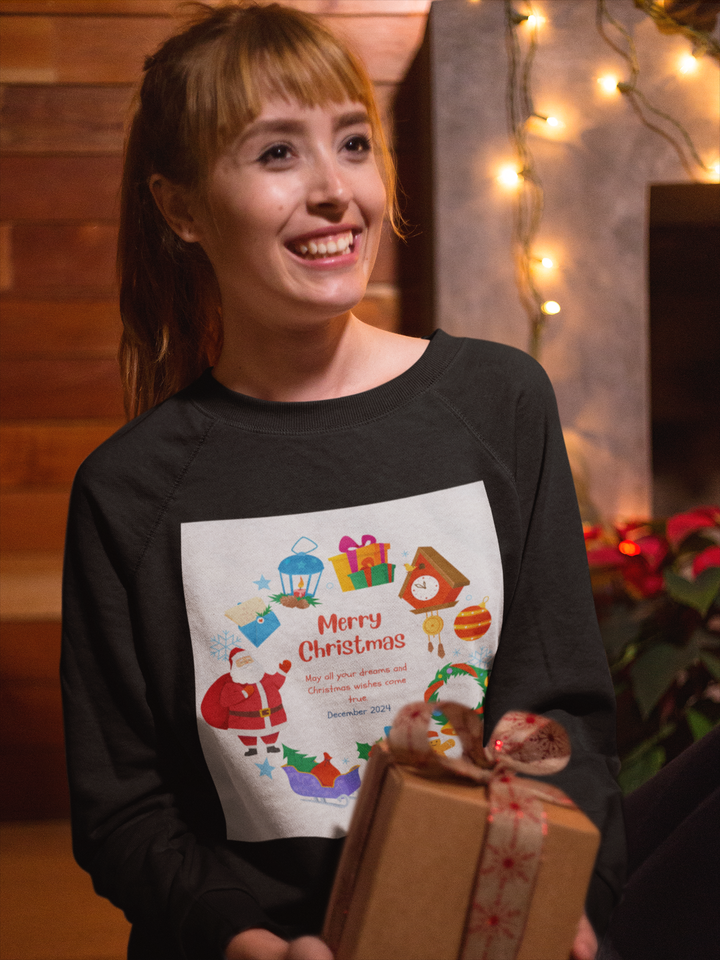 Christmas Sweatshirt, Crewneck, unique, heavy weight, available in 5 colors and 6 sizes