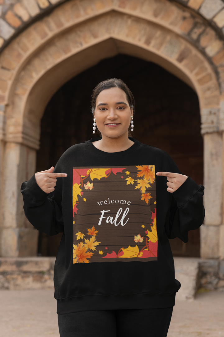 Fall Sweatshirt, Crewneck, unique, heavy weight, available in 5 colors and 6 sizes