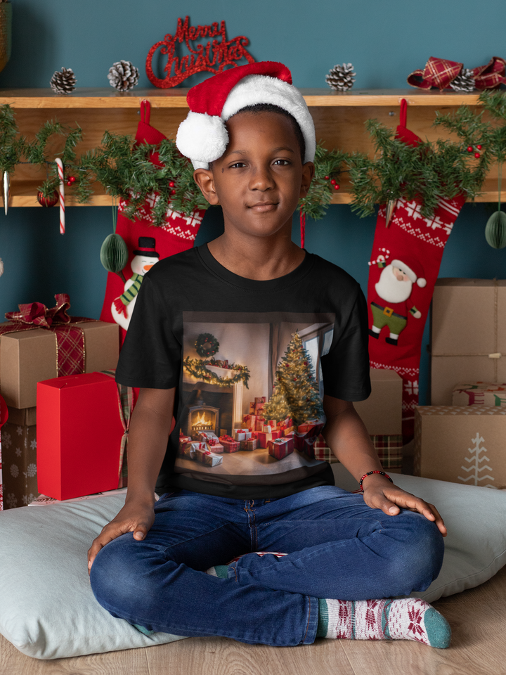 First Look Christmas Morning Kids Heavy Cotton™ Tee, 6 colors, 5 sizes