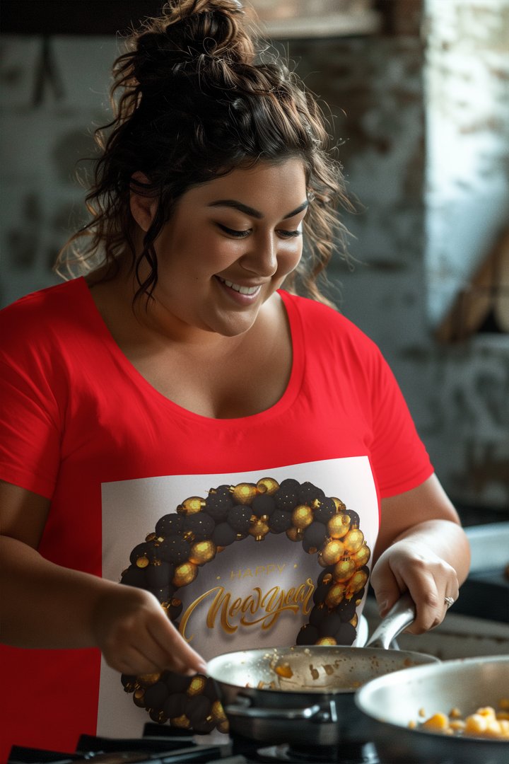 Black & Gold Christmas Wreath T-shirt, Unisex