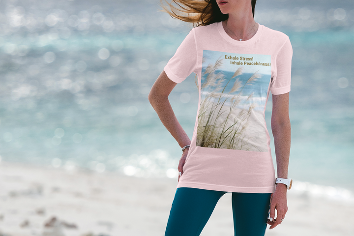 Exhale Stress - Inhale Peacefulness T-shirt, Unisex, Christmas, 10 colors, 8 sizes