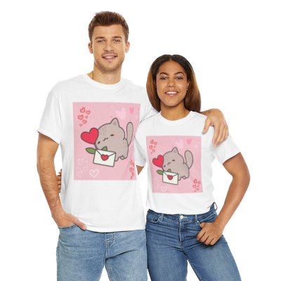 Valentine kitten T-shirt, Unisex, 5 colors, 8 sizes